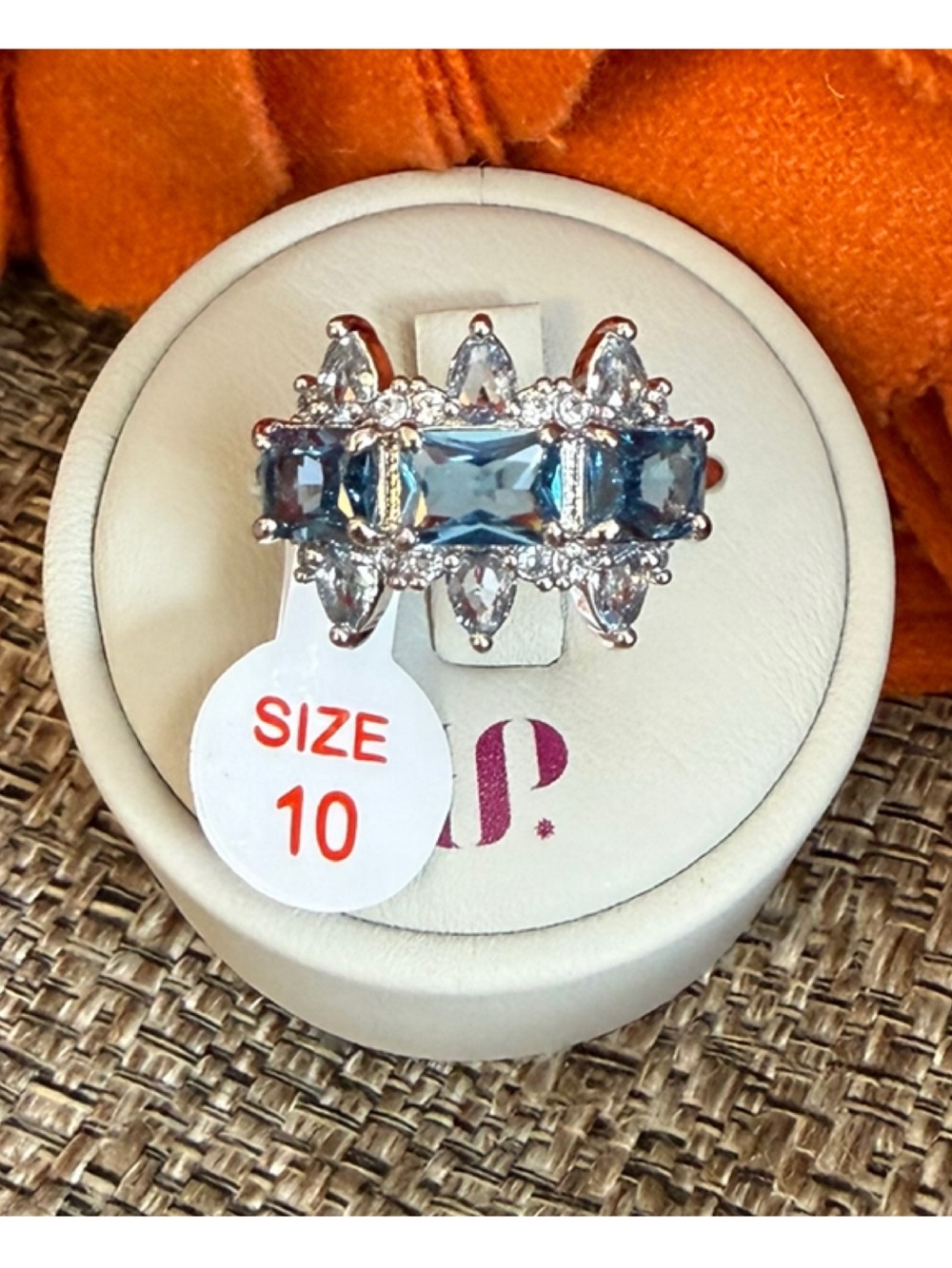 ❣️🆕Bomb Party Feeling Alive Blue Zircon Spinel Rhodium Plating Ring RBF6468❣️